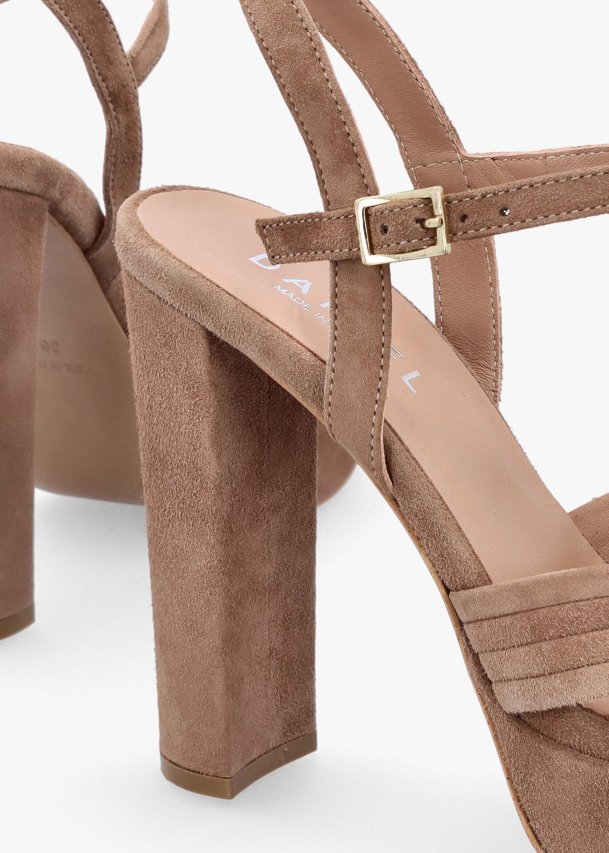Avery Taupe Suede Platform Heeled Sandals