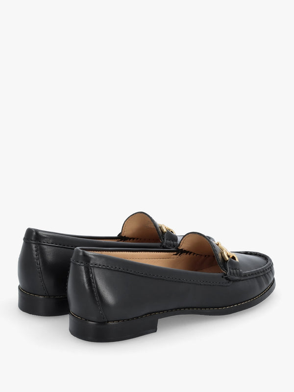 Galtro Black Smooth Leather Snaffle Loafers