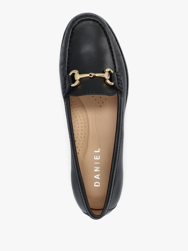Galtro Black Smooth Leather Snaffle Loafers