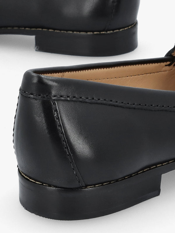 Galtro Black Smooth Leather Snaffle Loafers