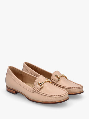Galtro Nude Tumbled Leather Snaffle Loafers