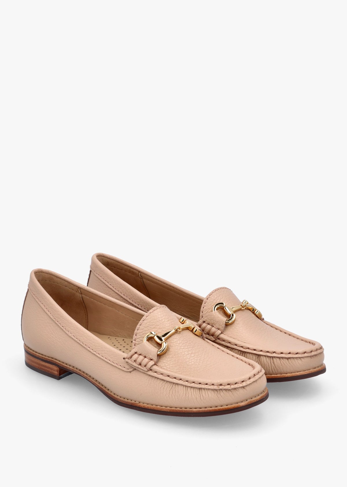 Galtro Nude Tumbled Leather Snaffle Loafers