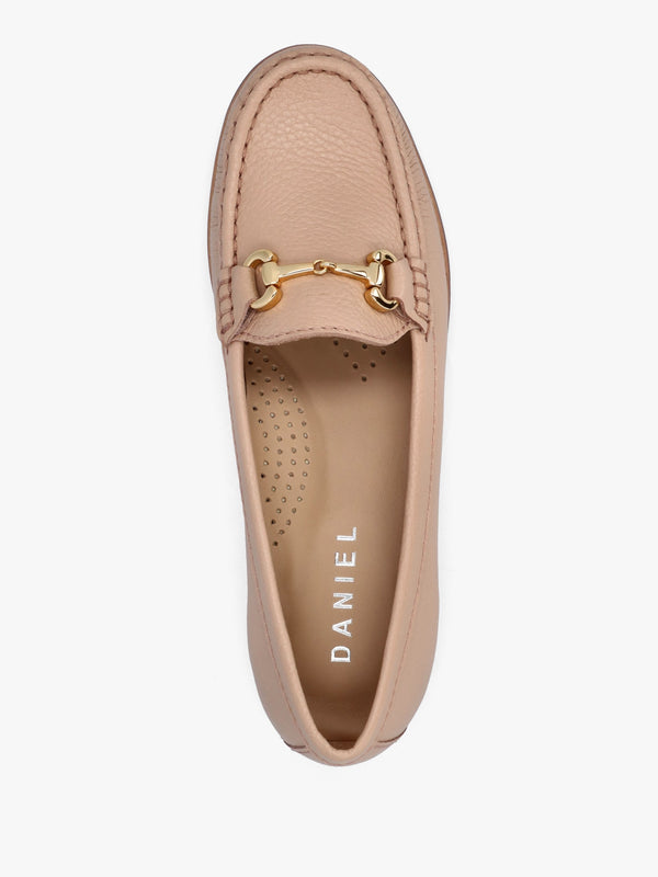 Galtro Nude Tumbled Leather Snaffle Loafers