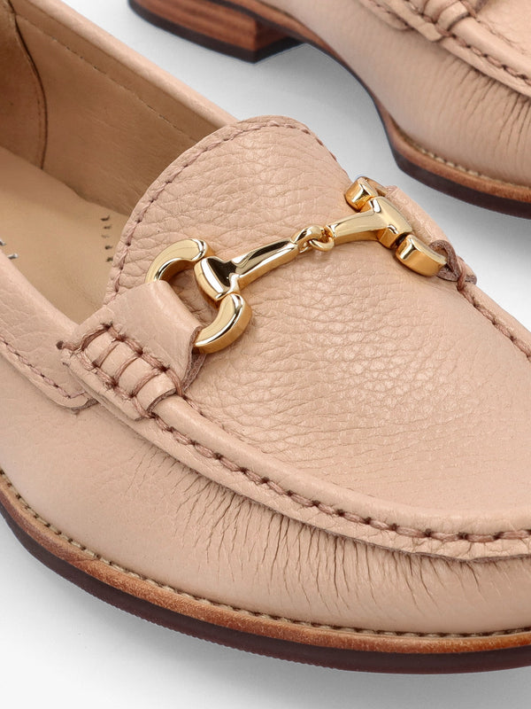 Galtro Nude Tumbled Leather Snaffle Loafers