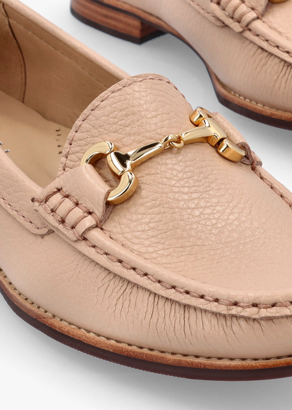 Galtro Nude Tumbled Leather Snaffle Loafers