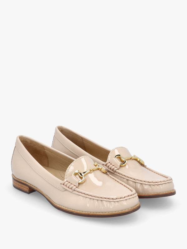 Galtro Nude Patent Leather Snaffle Loafers