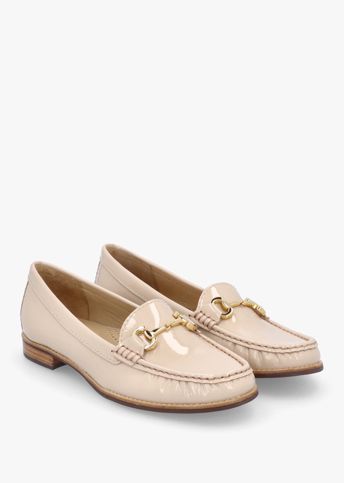 Galtro Nude Patent Leather Snaffle Loafers