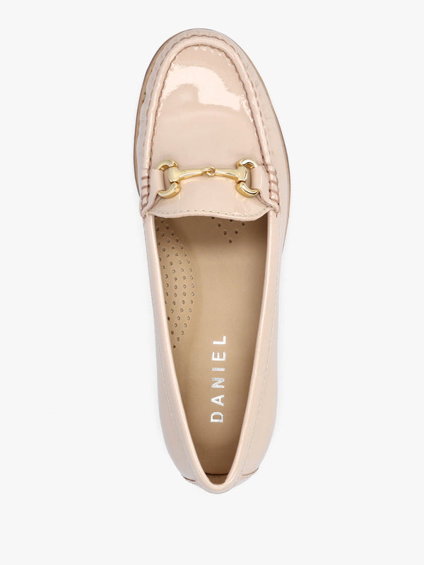 Galtro Nude Patent Leather Snaffle Loafers