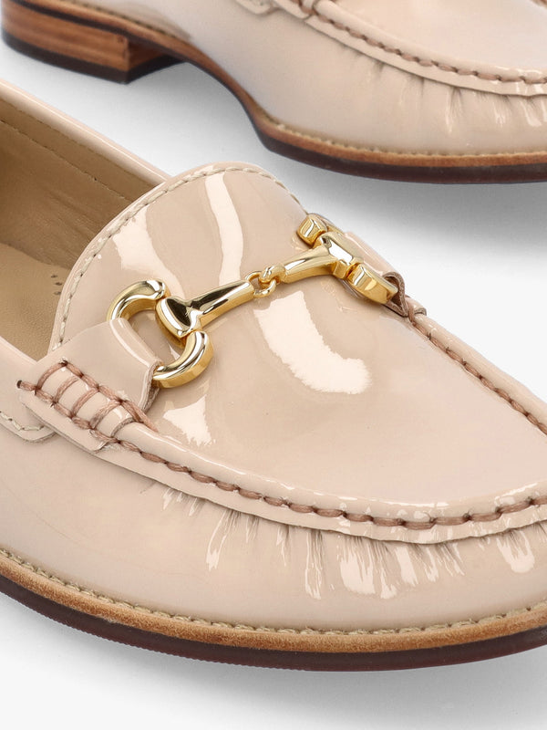 Galtro Nude Patent Leather Snaffle Loafers
