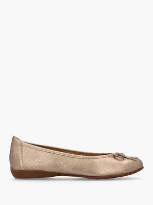 Gambi Gold Tumbled Leather Ballet Pumps