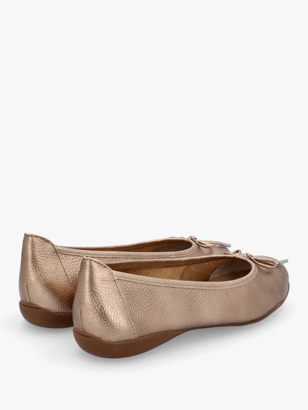 Gambi Gold Tumbled Leather Ballet Pumps