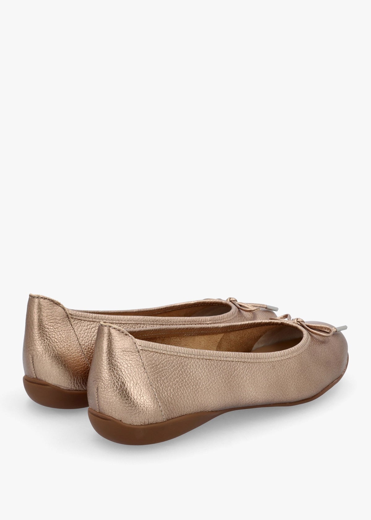 Gambi Gold Tumbled Leather Ballet Pumps