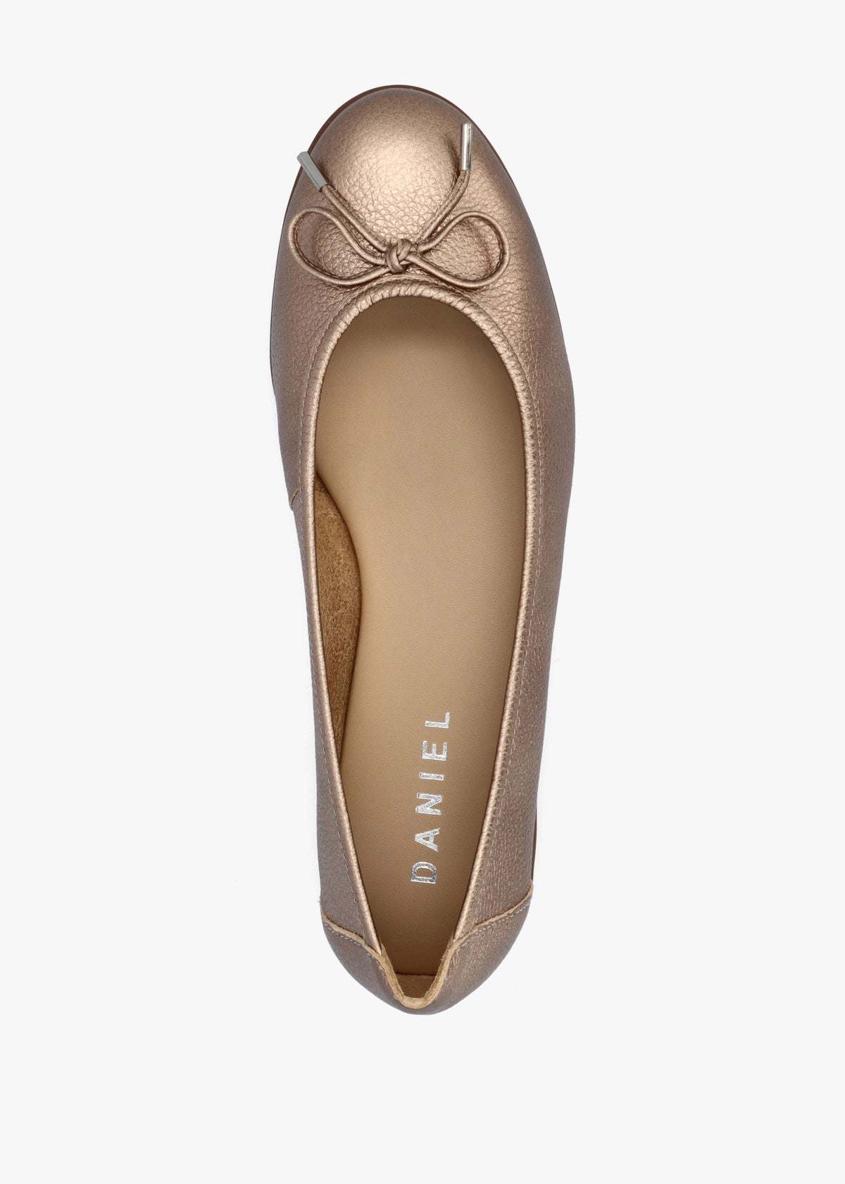 Gambi Gold Tumbled Leather Ballet Pumps