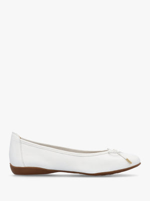 Gambi White Tumbled Leather Ballet Pumps