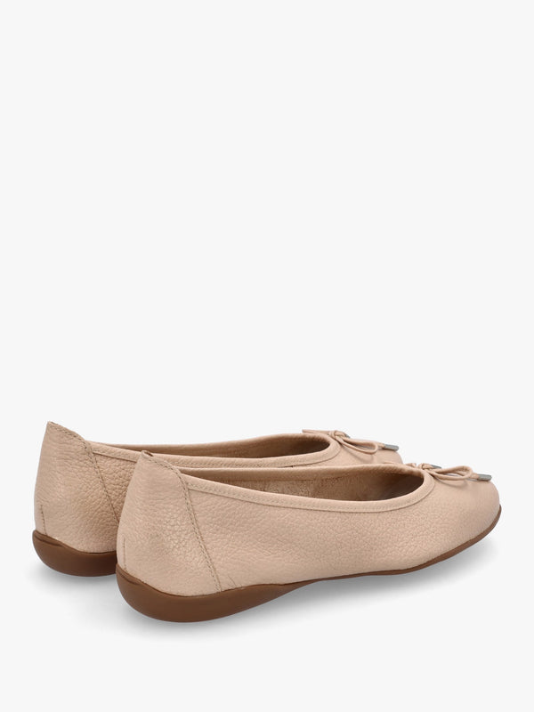 Gambi Nude Blush Tumbled Leather Ballet Pumps