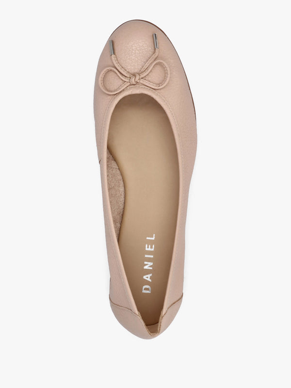 Gambi Nude Blush Tumbled Leather Ballet Pumps