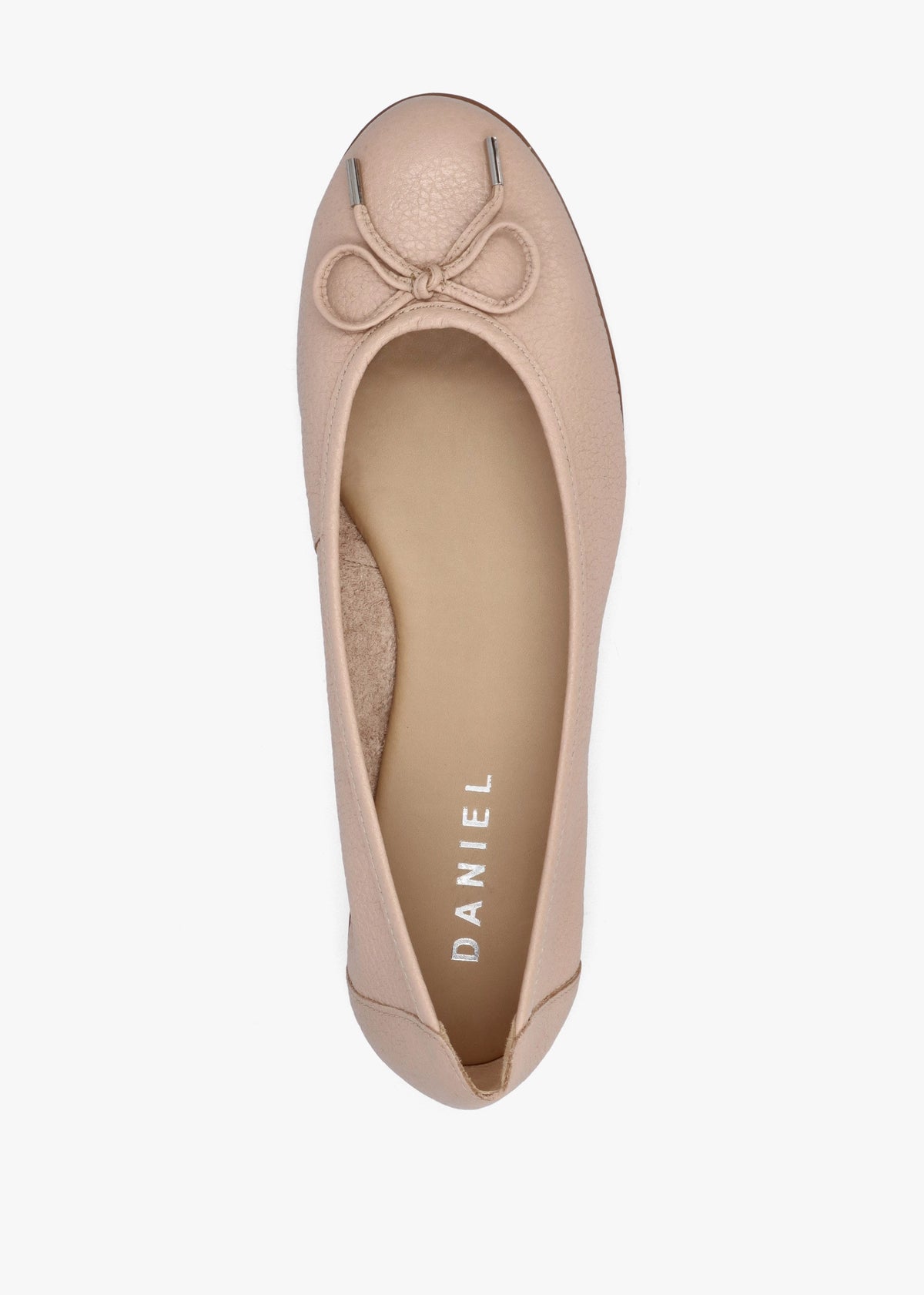 Gambi Nude Blush Tumbled Leather Ballet Pumps