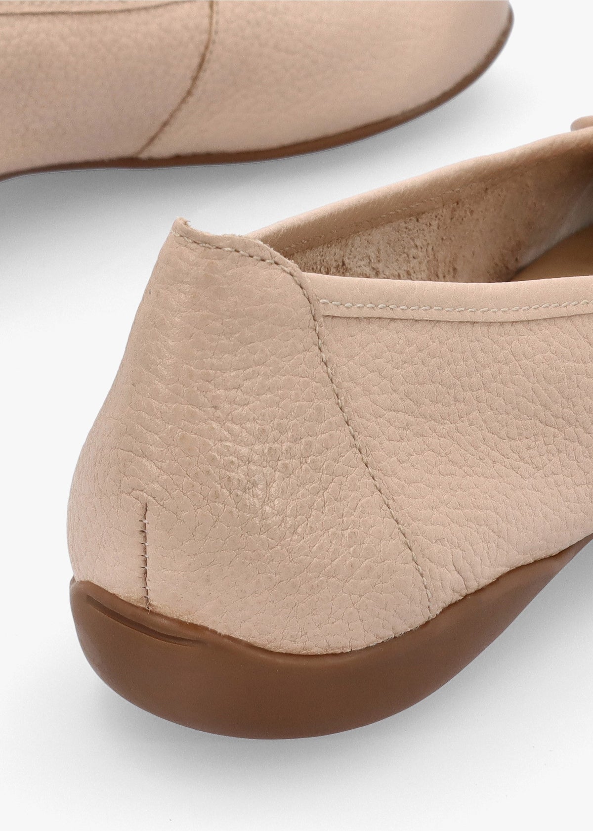 Gambi Nude Blush Tumbled Leather Ballet Pumps