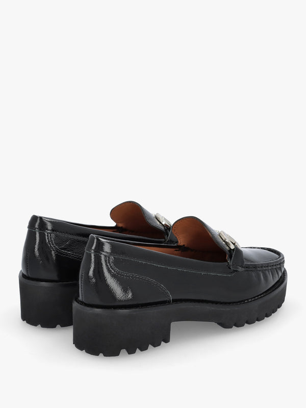 Garrera Black Patent Leather Chunky Loafers