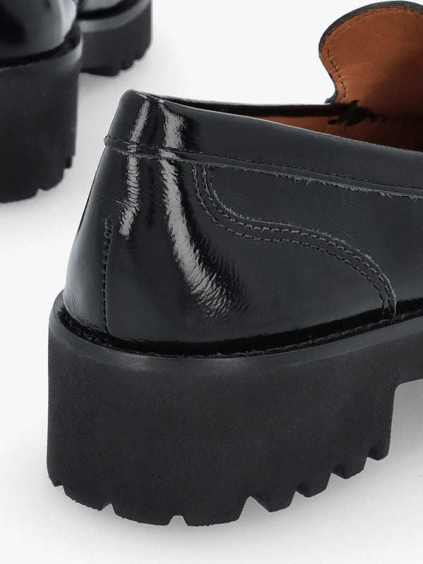 Garrera Black Patent Leather Chunky Loafers
