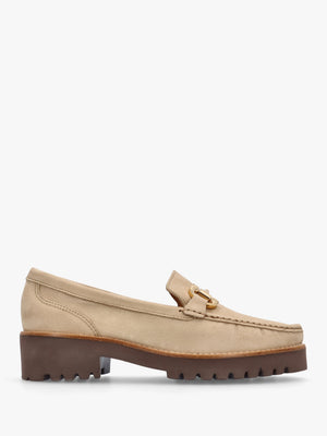 Garrera Beige Nubuck Leather Chunky Loafers