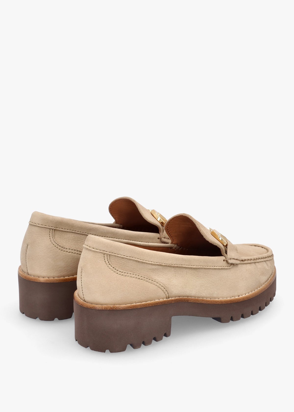 Garrera Beige Nubuck Leather Chunky Loafers