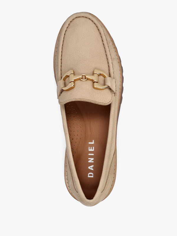Garrera Beige Nubuck Leather Chunky Loafers