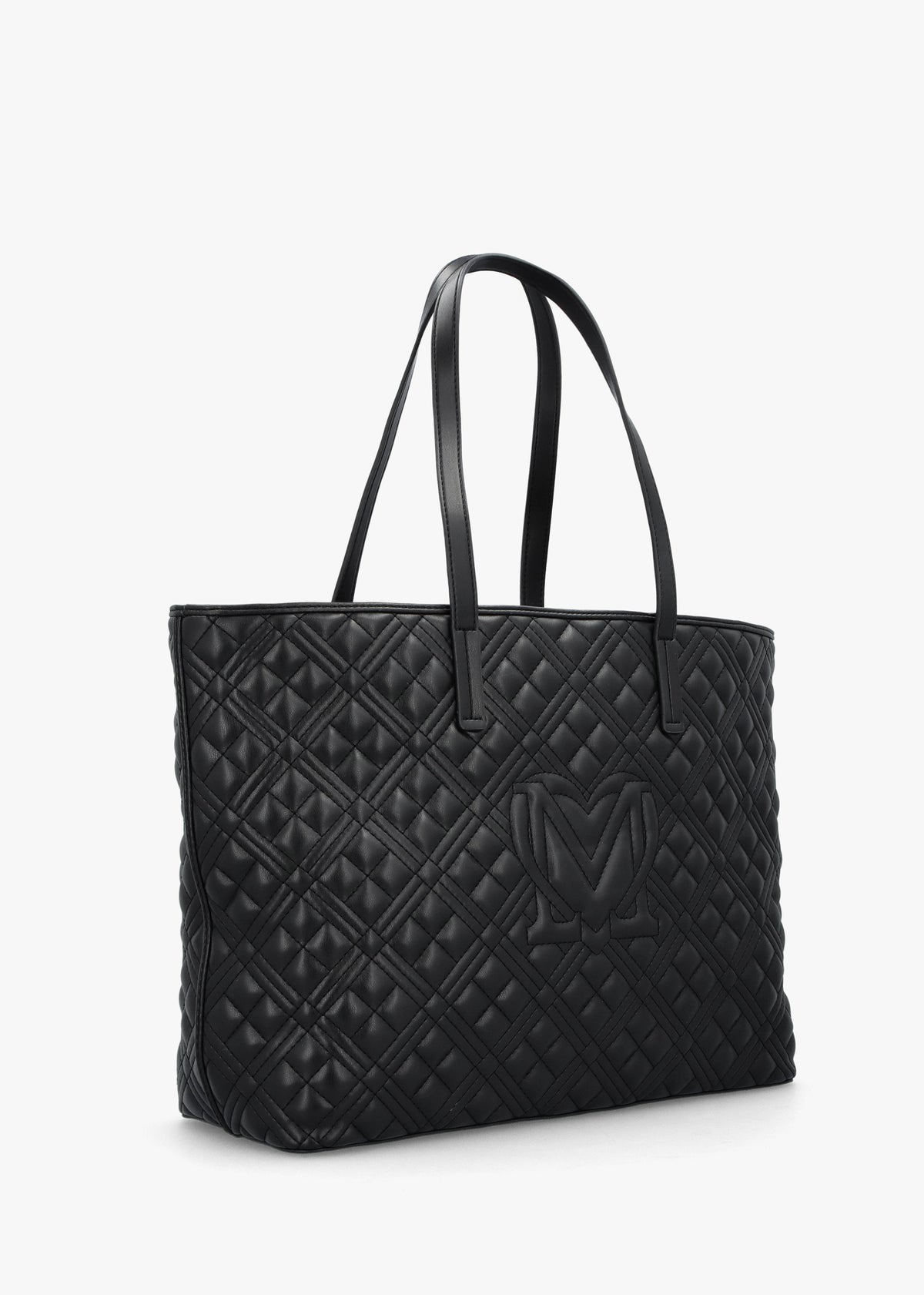 Diamond Quilt Black Tote Bag