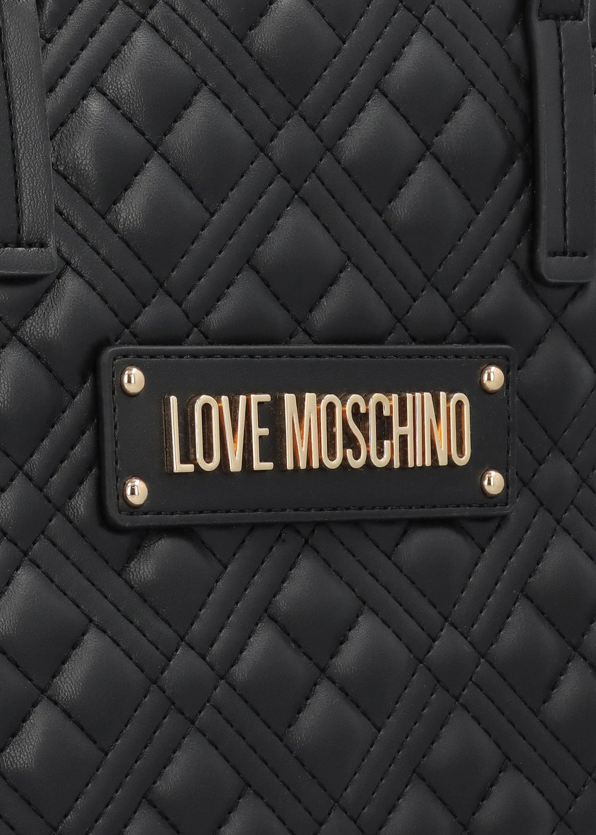Diamond Quilt Black Tote Bag
