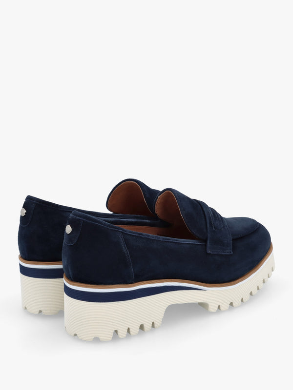 Ebonee Off Navy Suede Chunky Loafers