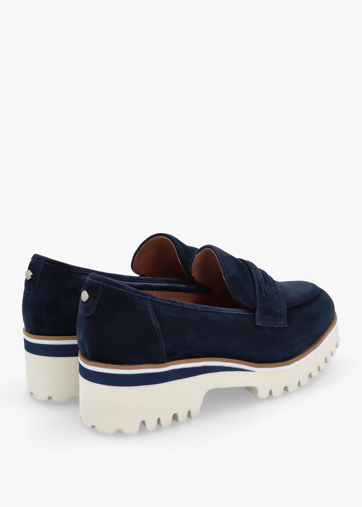 Ebonee Off Navy Suede Chunky Loafers