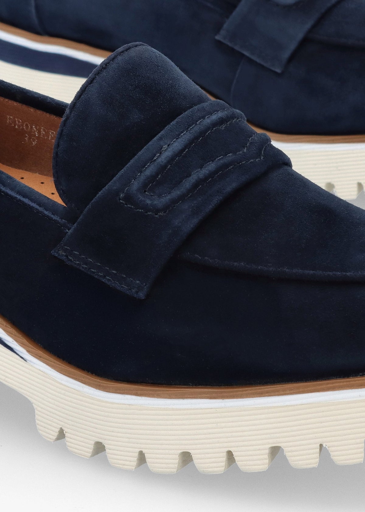 Ebonee Off Navy Suede Chunky Loafers