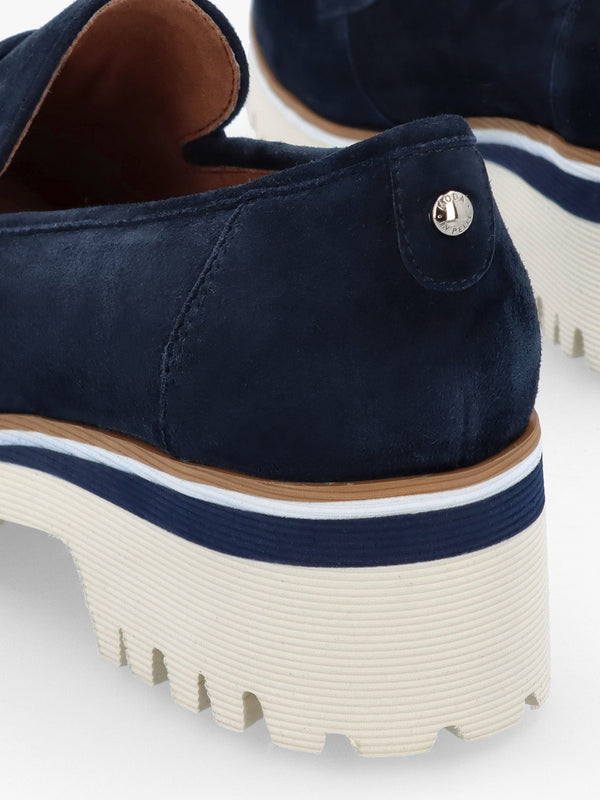 Ebonee Off Navy Suede Chunky Loafers