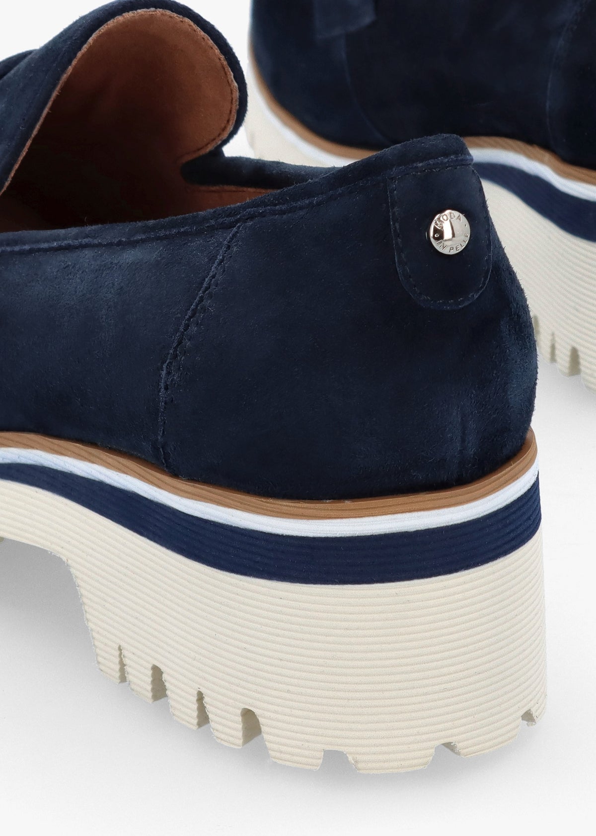Ebonee Off Navy Suede Chunky Loafers
