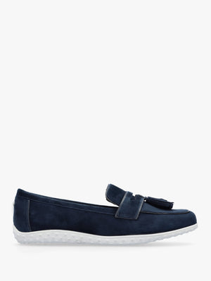 Elinia Navy Suede Tassel Loafers