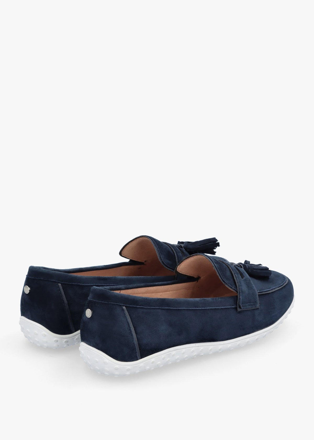 Elinia Navy Suede Tassel Loafers