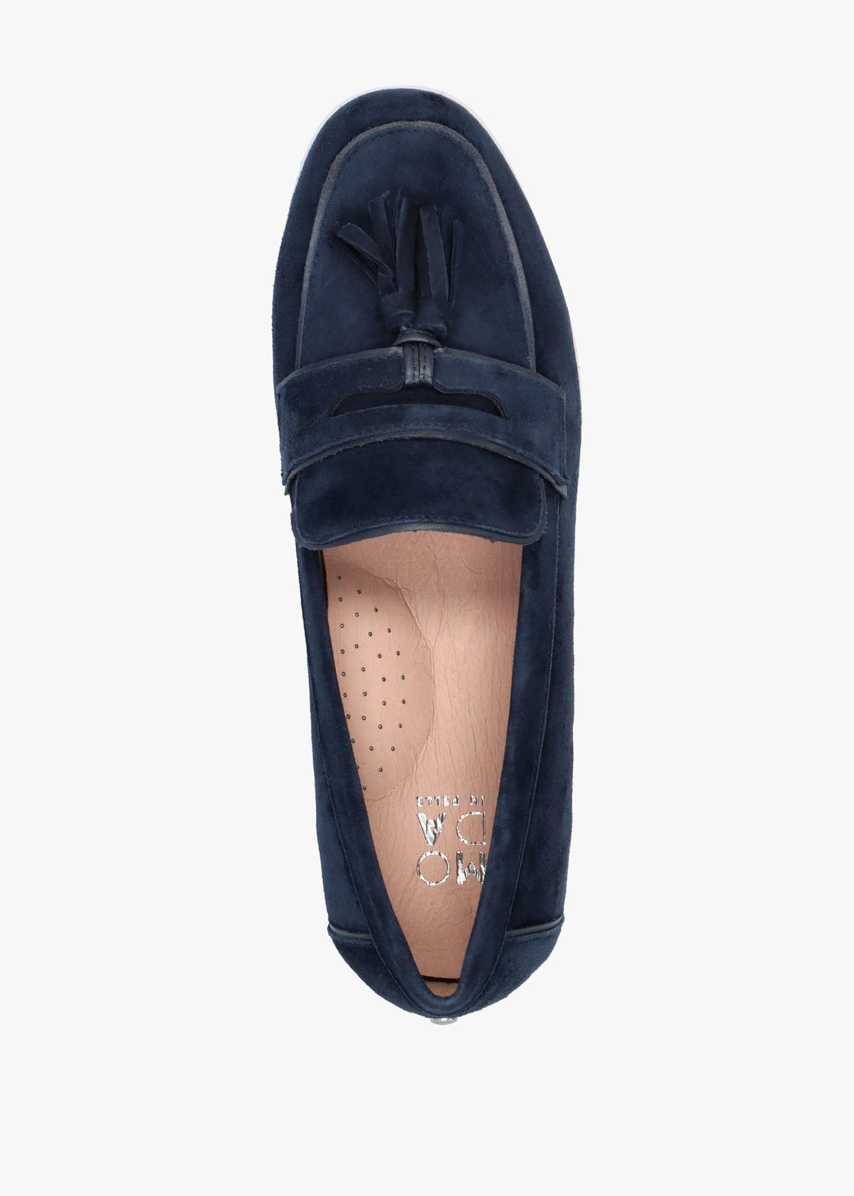 Elinia Navy Suede Tassel Loafers