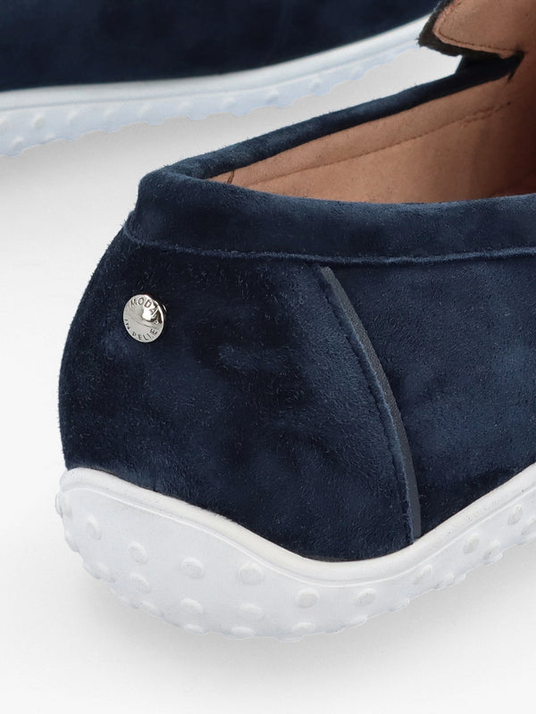 Elinia Navy Suede Tassel Loafers