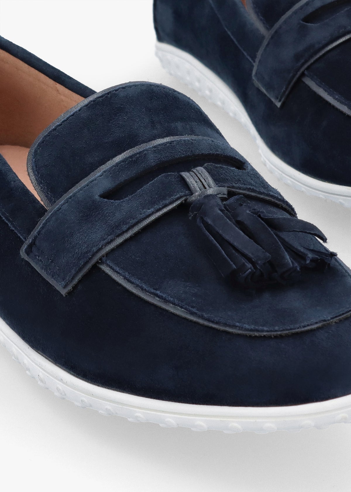 Elinia Navy Suede Tassel Loafers