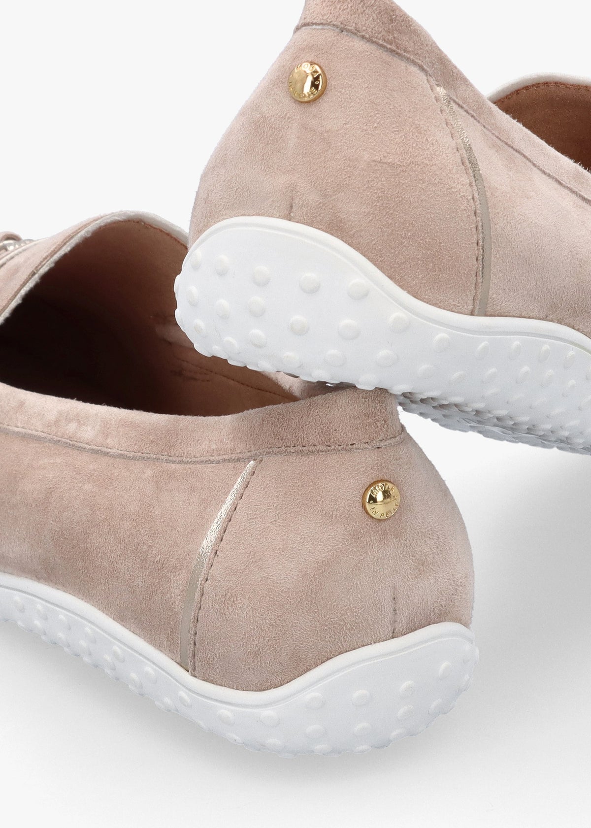Elinia Beige Suede Tassel Loafers