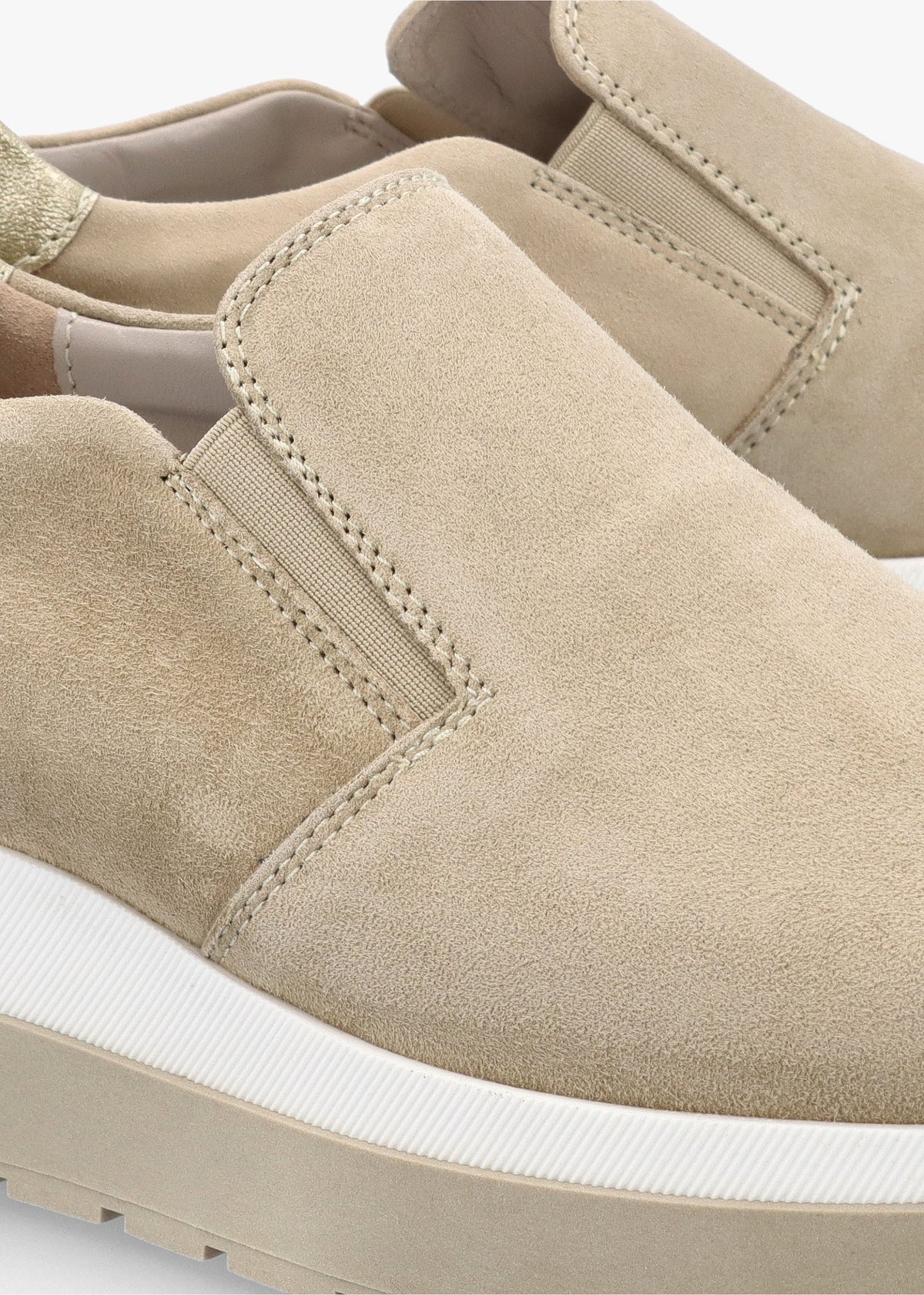 Commy Beige Suede Flatform Wedge Shoes