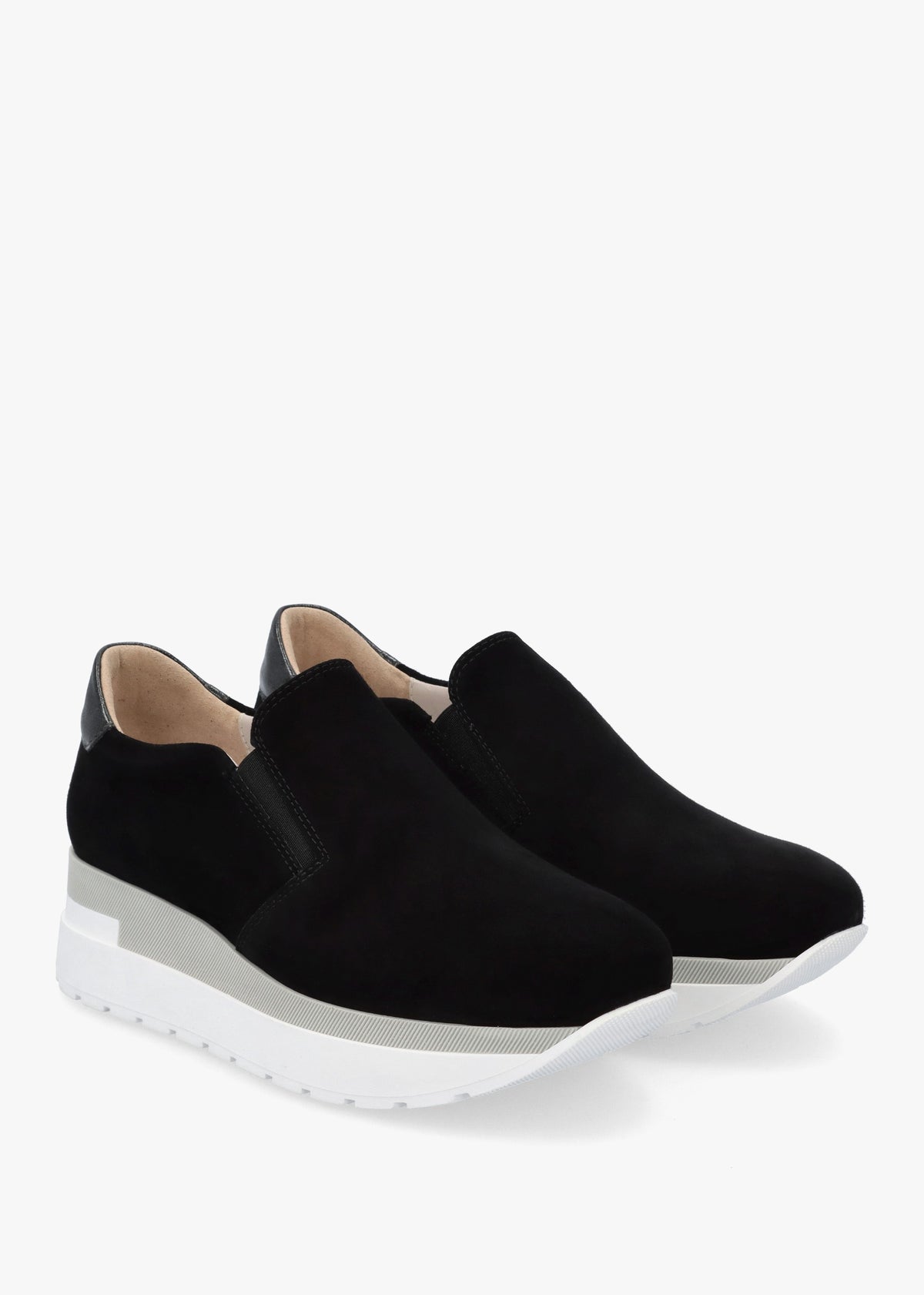 Commy Black Suede Flatform Wedge Shoes