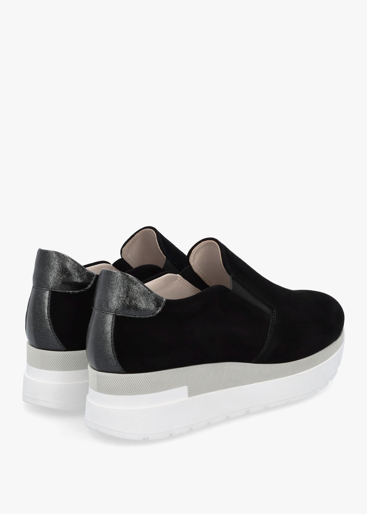 Commy Black Suede Flatform Wedge Shoes