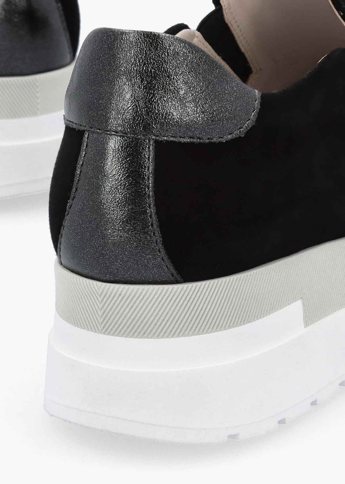 Commy Black Suede Flatform Wedge Shoes