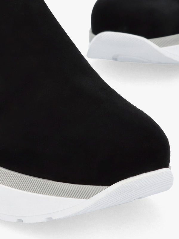 Commy Black Suede Flatform Wedge Shoes