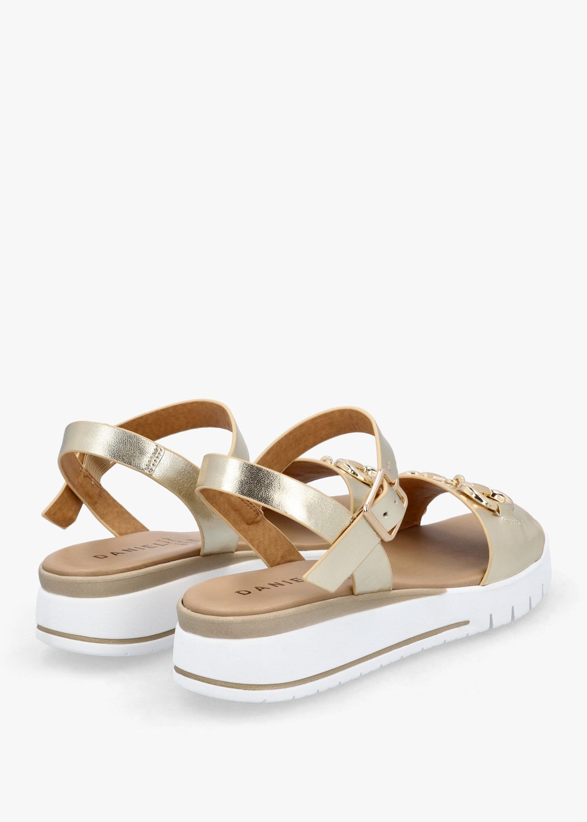 Rosnaf Gold Leather Snaffle Sandals