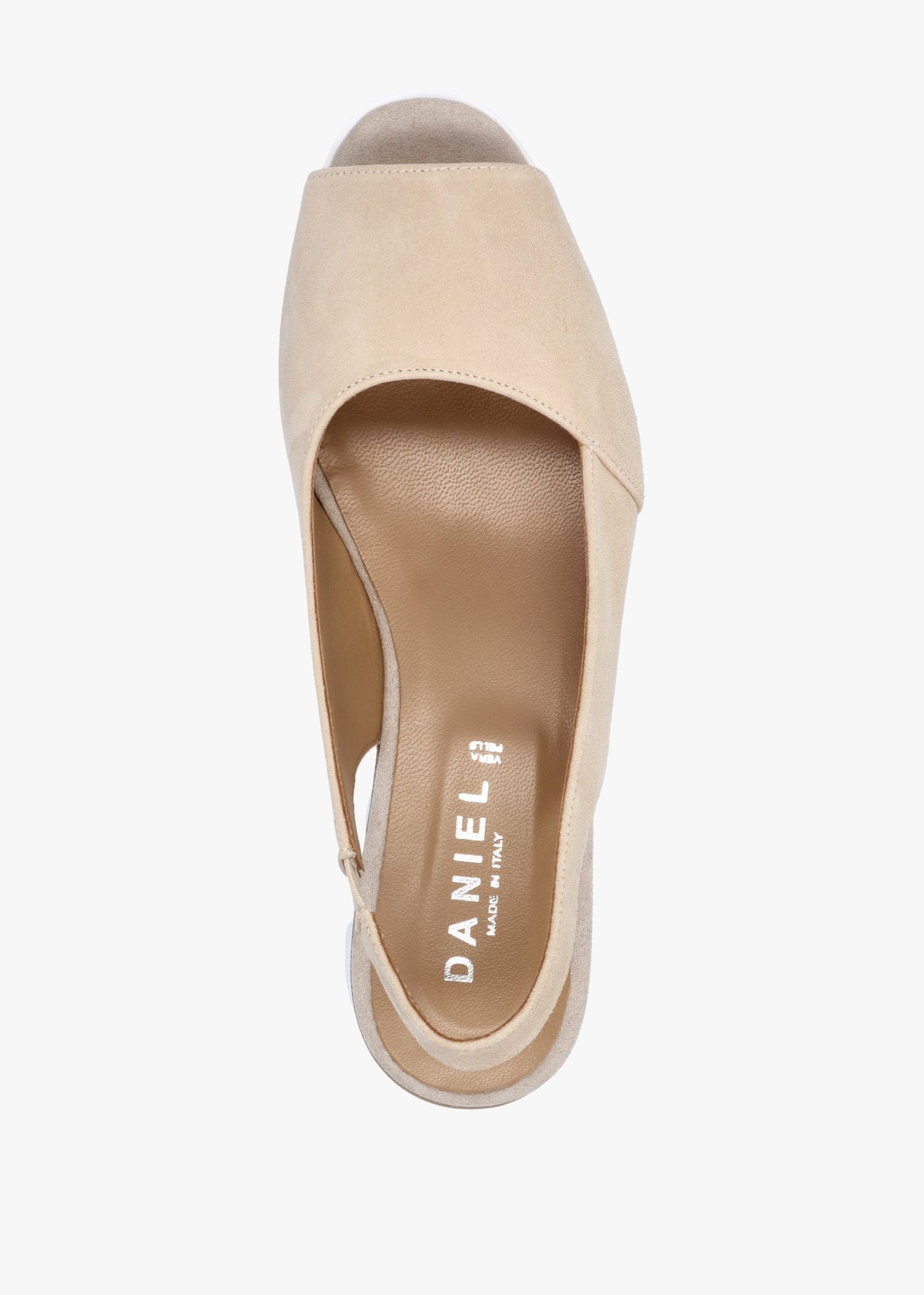 Canna Beige Suede Peep Toe Wedge Sandals