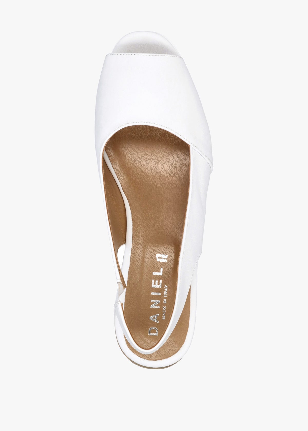 Canna White Leather Peep Toe Wedge Sandals
