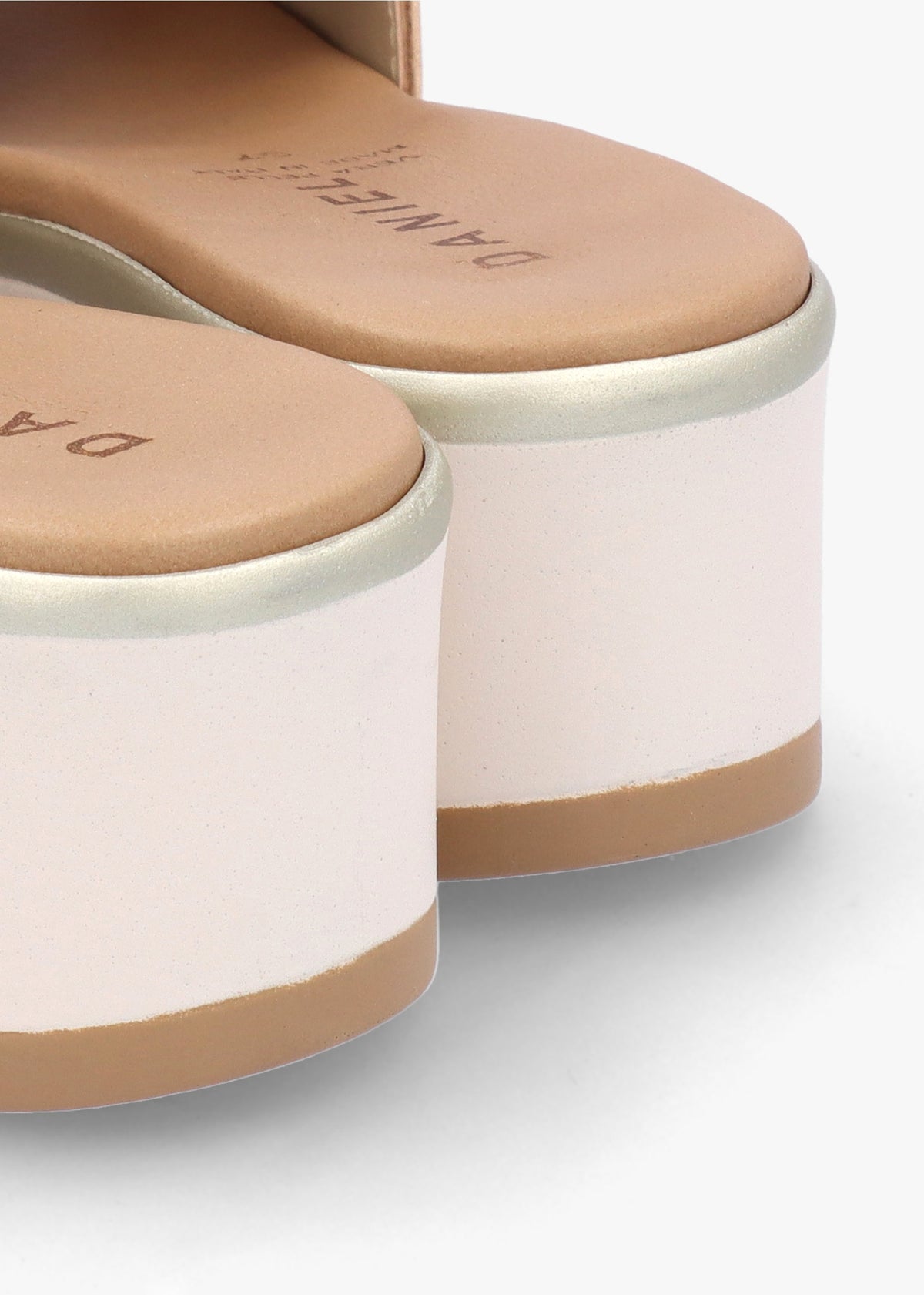 Robow Beige Leather Knot Top Mules