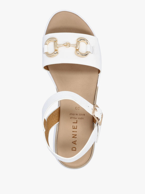 Rosnaf White Leather Snaffle Sandals